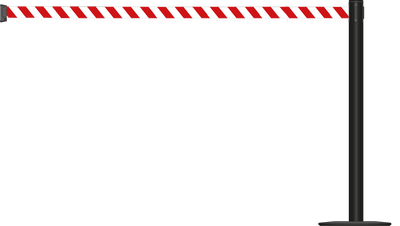 Standard 63mm/2.5" Post - Powder Coated Barrier With 3.9m/13ft Webbing Extension