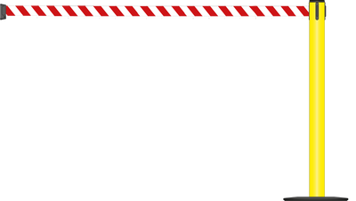 Plus 75mm/3" Post - Powder Coated Safety Barrier Post With 4.9m/15ft Webbing Extension