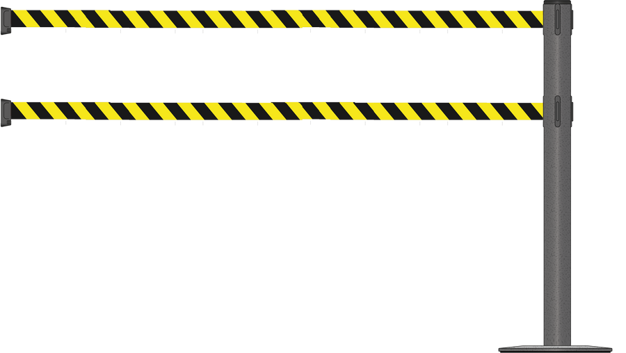 Plus 75mm/3" Powder Coated Barrier With Dual Line 4.9m/15ft Webbing