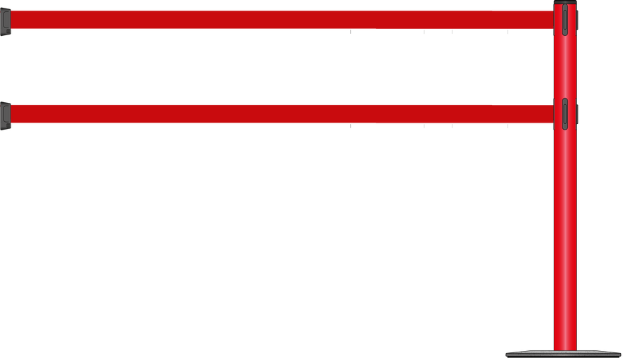 Standard 63mm/2.5" Powder Coated Barrier With Dual Line 3.9m/13ft Webbing