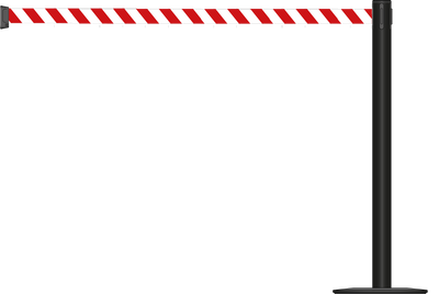 Standard 63mm/2.5" Post - Powder Coated Barrier With 3.5m/11ft Webbing Extension