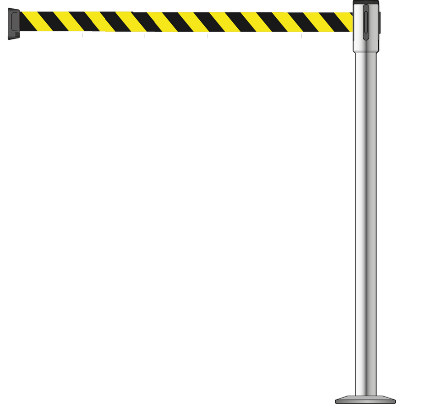 Slimline 50mm/2" Stainless Steel Post With 3.9m/13ft Webbing