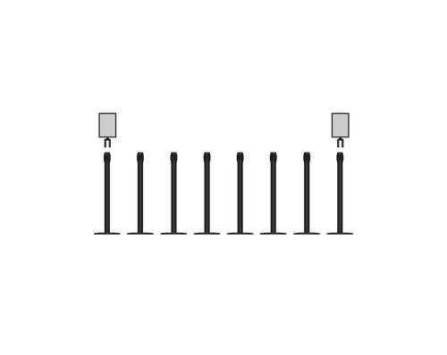 8 Posts Bundle: Slimline Stainless Steel Post - 3.5m/11ft Webbing Extension