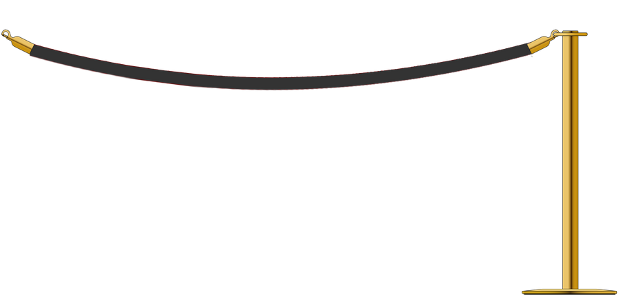 Flat Top Brass Barrier With 2.4m/8ft Rope