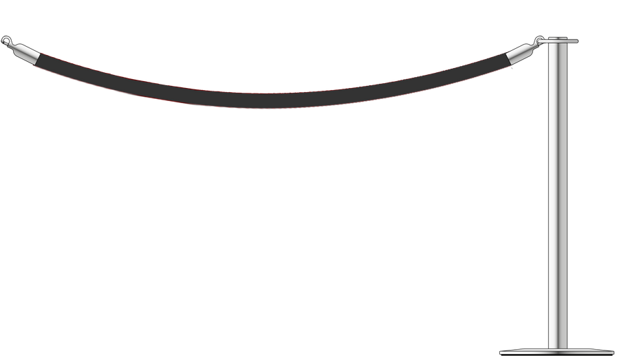 Flat Top Steel Barrier With 1.8m/6ft Rope
