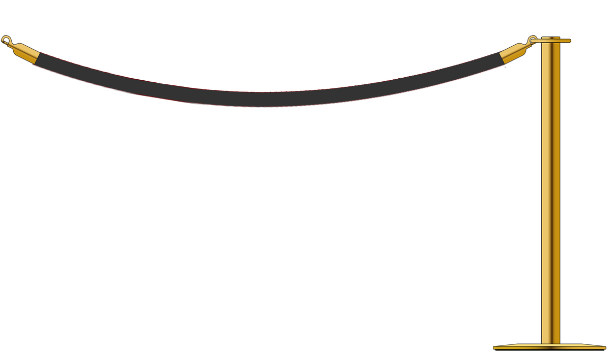 Flat Top Brass Barrier With 1.8m/6ft Rope