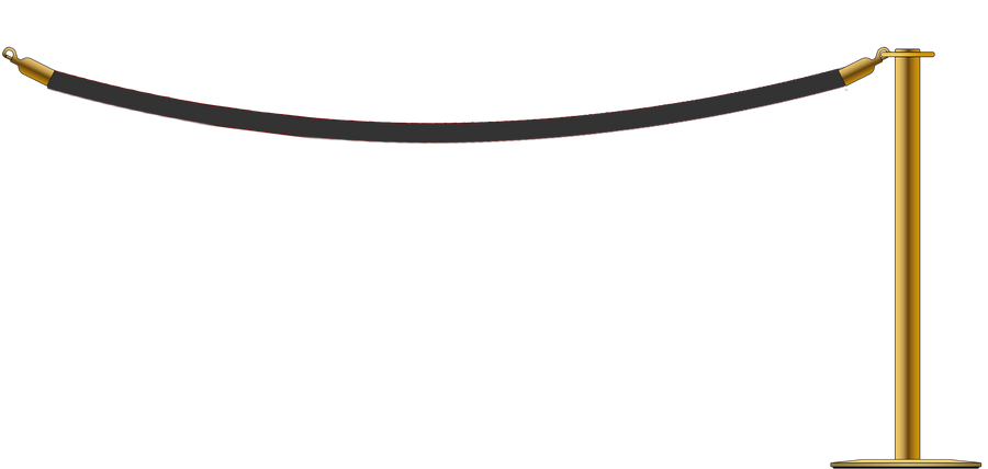 Flat Top Brass Barrier With 2.4m/8ft Rope