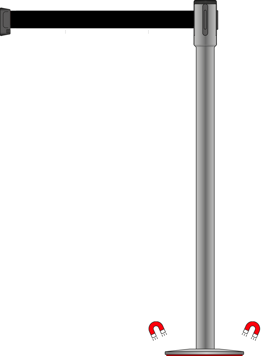 Slimline 50mm/2" Stainless Steel Post With 3.5m/11ft Webbing