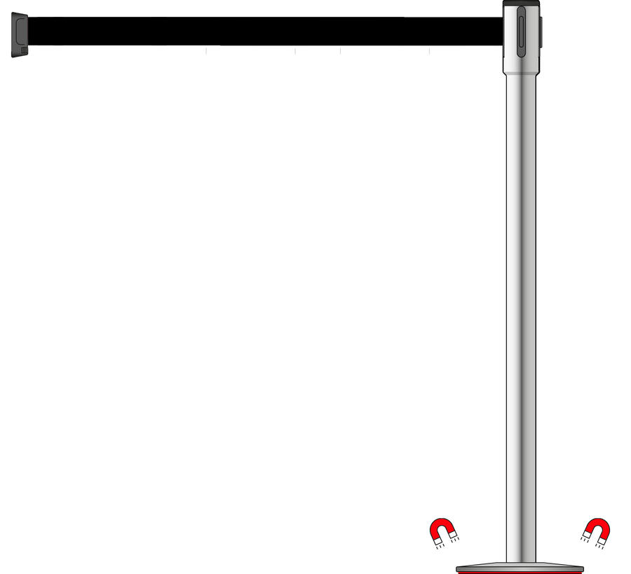 Slimline 50mm/2" Stainless Steel Post With 3.9m/13ft Webbing