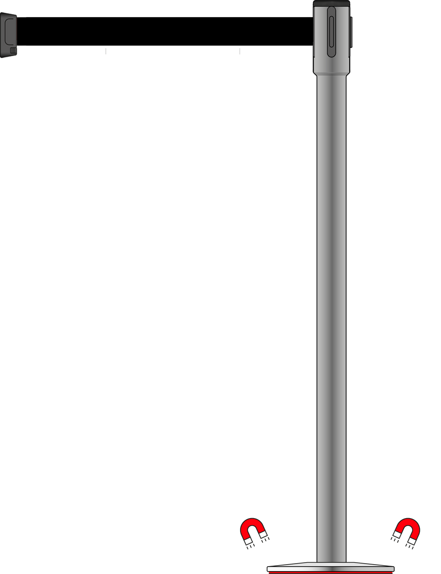 Slimline 50mm/2" Stainless Steel Post With 3.5m/11ft Webbing