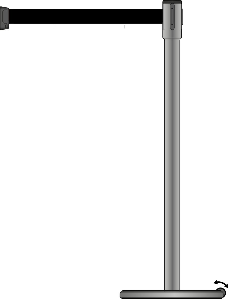 Slimline 50mm/2" Stainless Steel Post With 3.5m/11ft Webbing