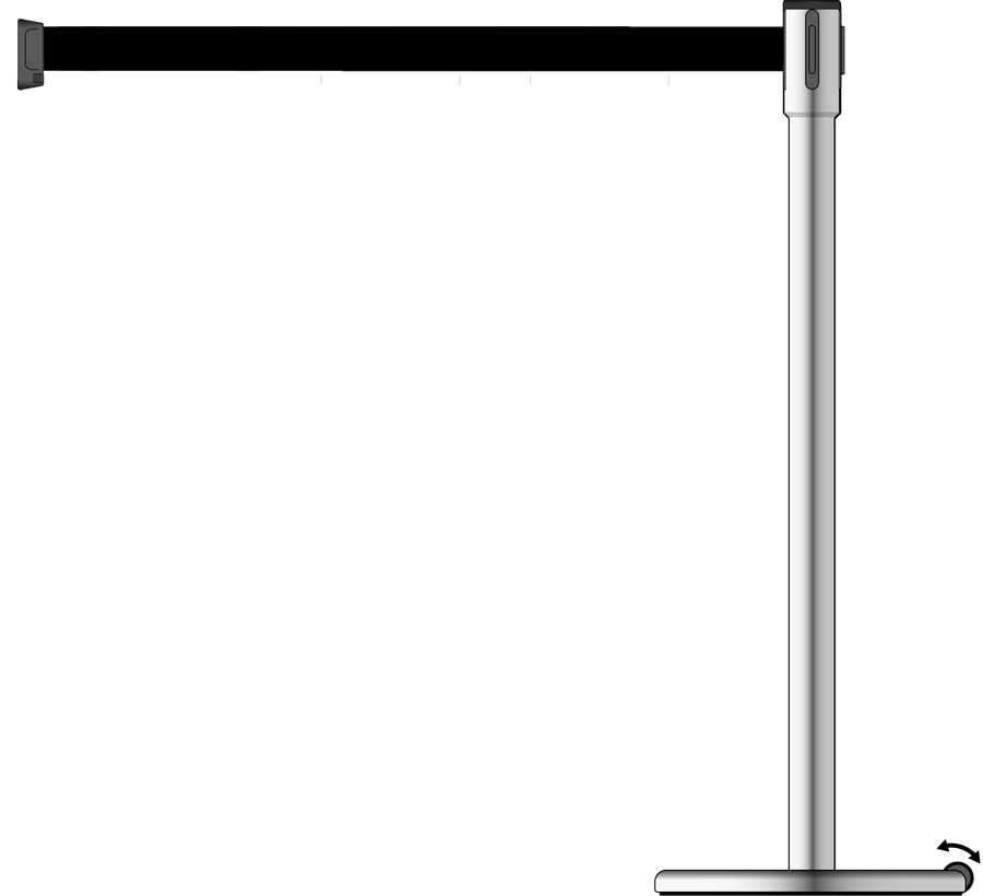 Slimline 50mm/2" Stainless Steel Post With 3.9m/13ft Webbing