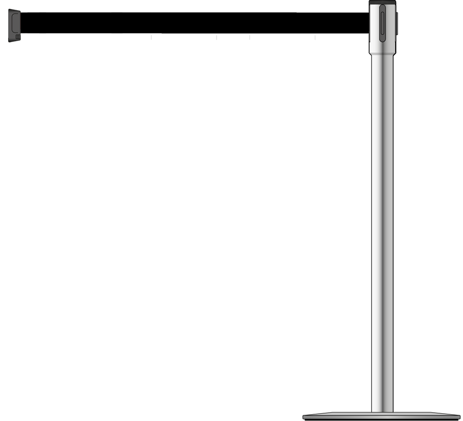 Slimline 50mm/2" Stainless Steel Post With 3.9m/13ft Webbing