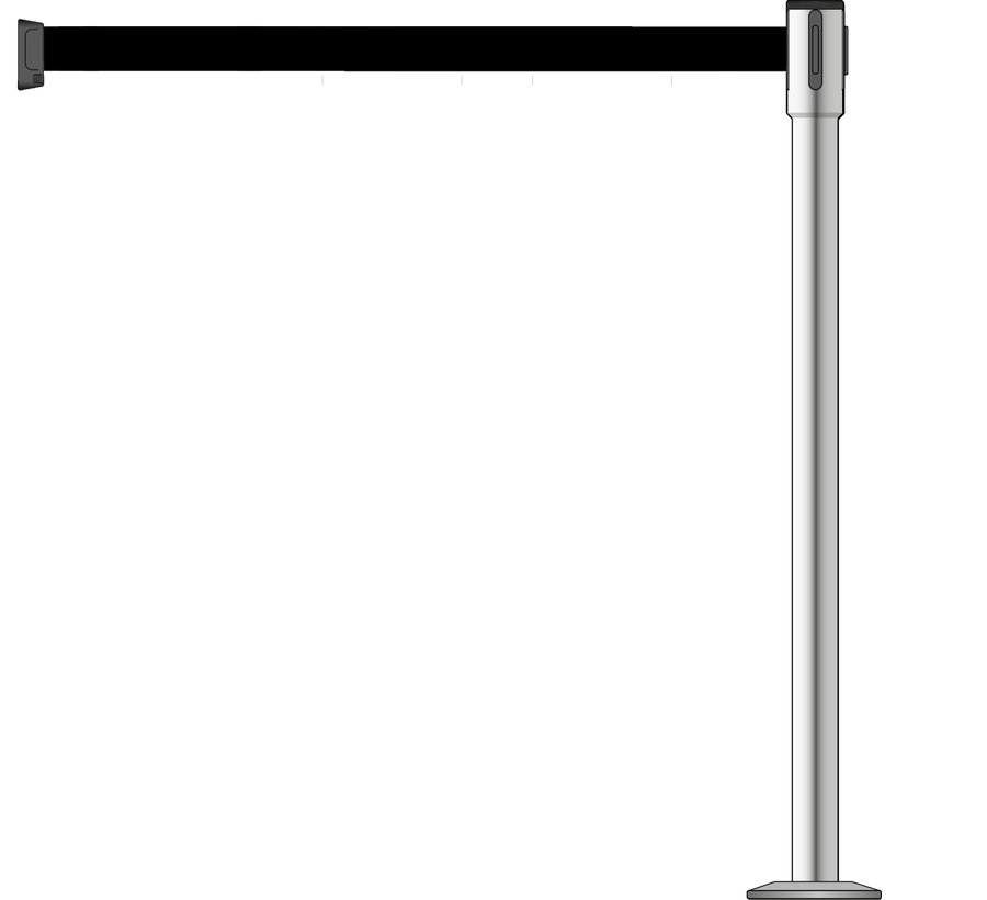 Slimline 50mm/2" Stainless Steel Post With 3.9m/13ft Webbing