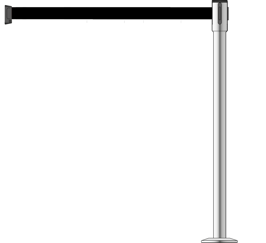 Slimline 50mm/2" Stainless Steel Post With 3.9m/13ft Webbing