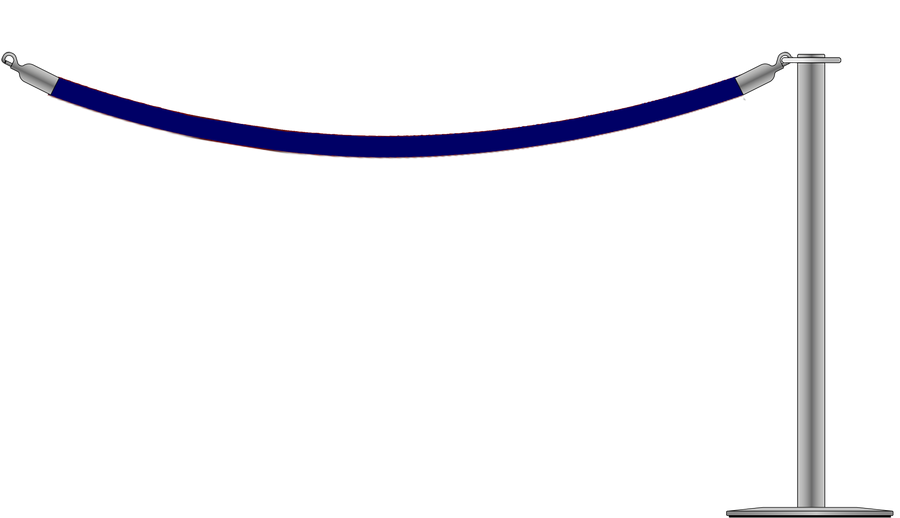 Flat Top Steel Barrier With 1.8m/6ft Rope