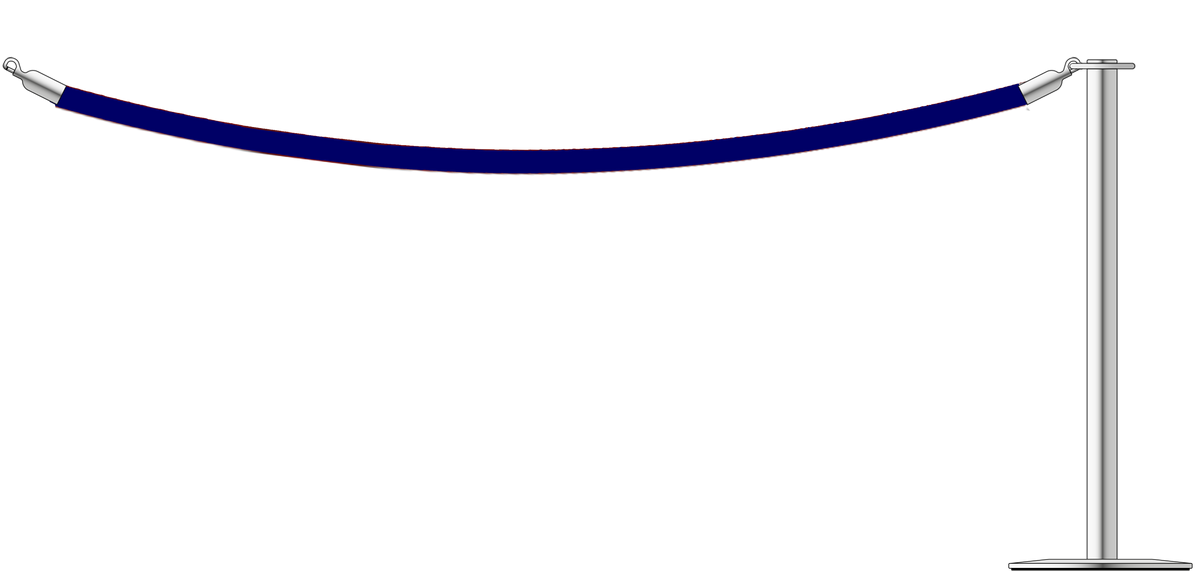 Flat Top Steel Barrier With 2.4m/8ft Rope