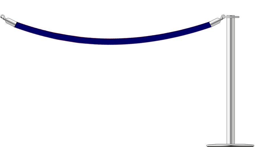 Flat Top Steel Barrier With 1.8m/6ft Rope
