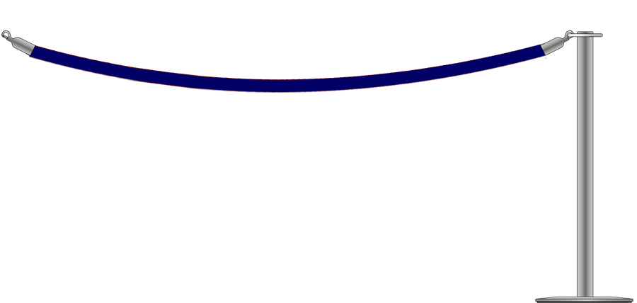 Flat Top Steel Barrier With 2.4m/8ft Rope