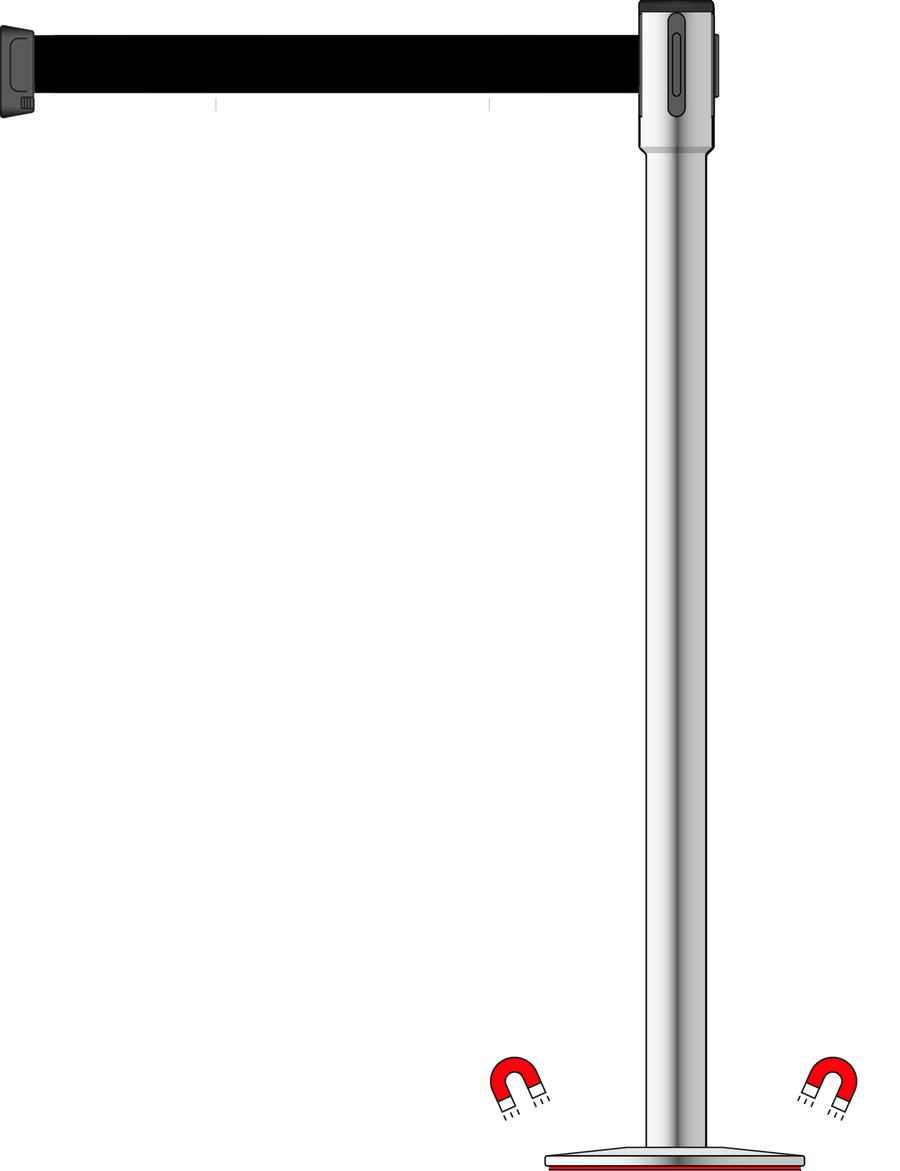Slimline 50mm/2" Stainless Steel Post With 3.5m/11ft Webbing