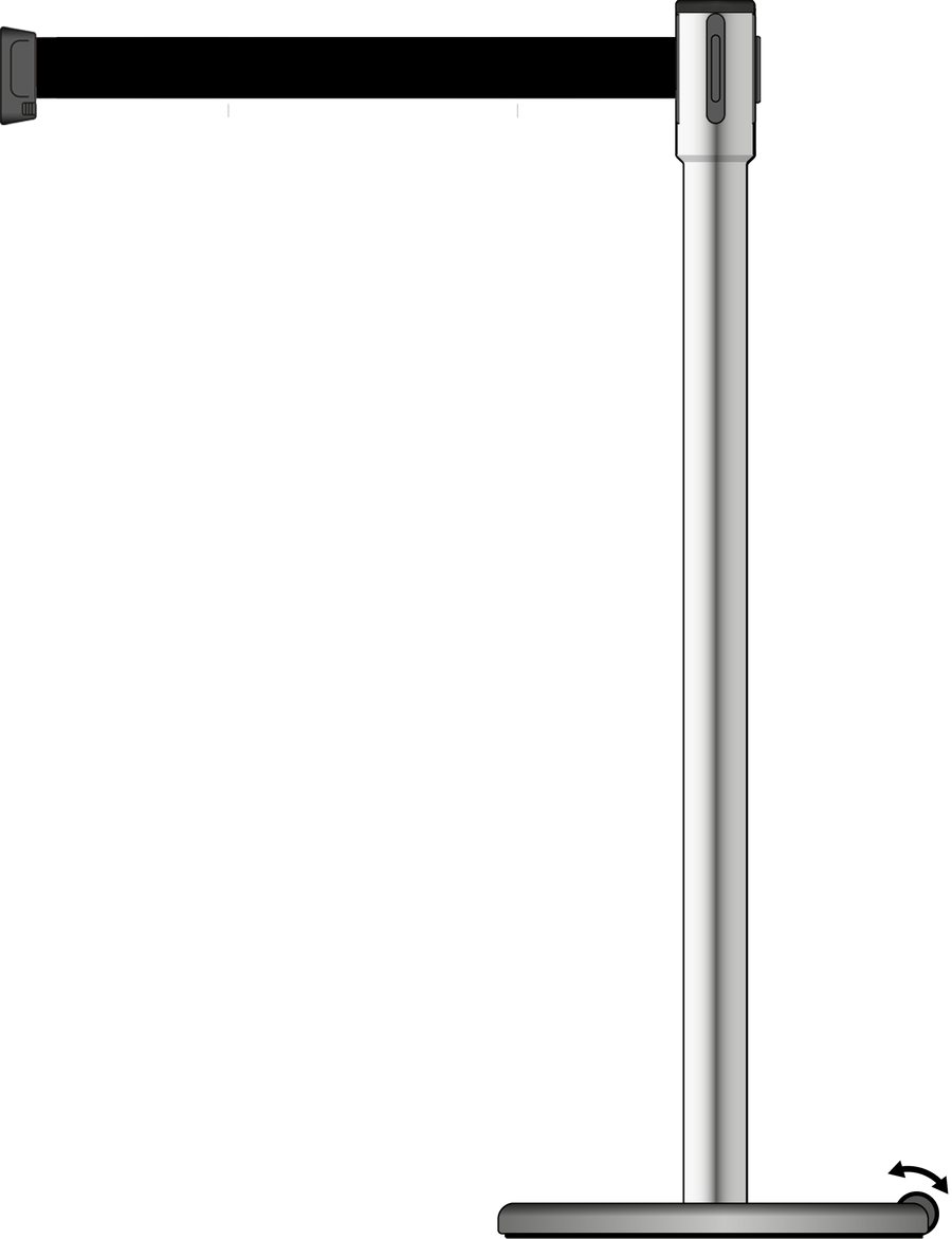 Slimline 50mm/2" Stainless Steel Post With 3.5m/11ft Webbing