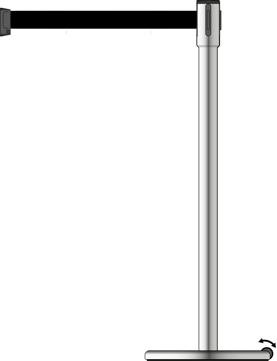 Slimline 50mm/2" Stainless Steel Post With 3.5m/11ft Webbing
