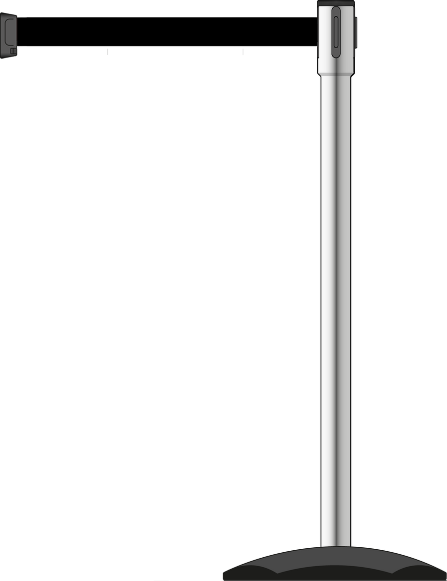 Slimline 50mm/2" Stainless Steel Post With 3.5m/11ft Webbing