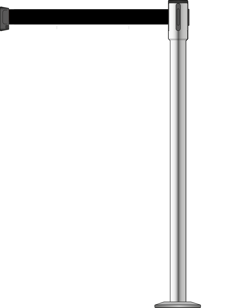 Slimline 50mm/2" Stainless Steel Post With 3.5m/11ft Webbing