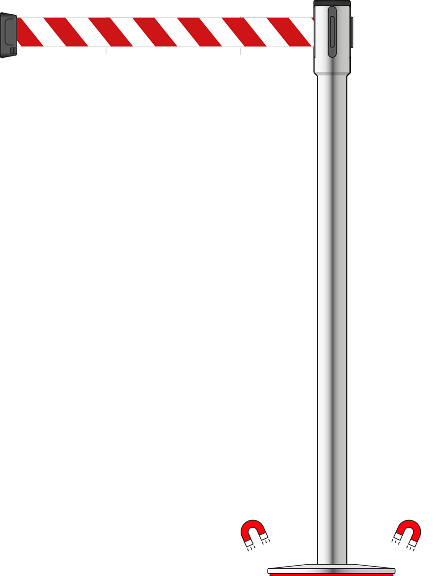 Slimline 50mm/2" Stainless Steel Post With 3.5m/11ft Webbing