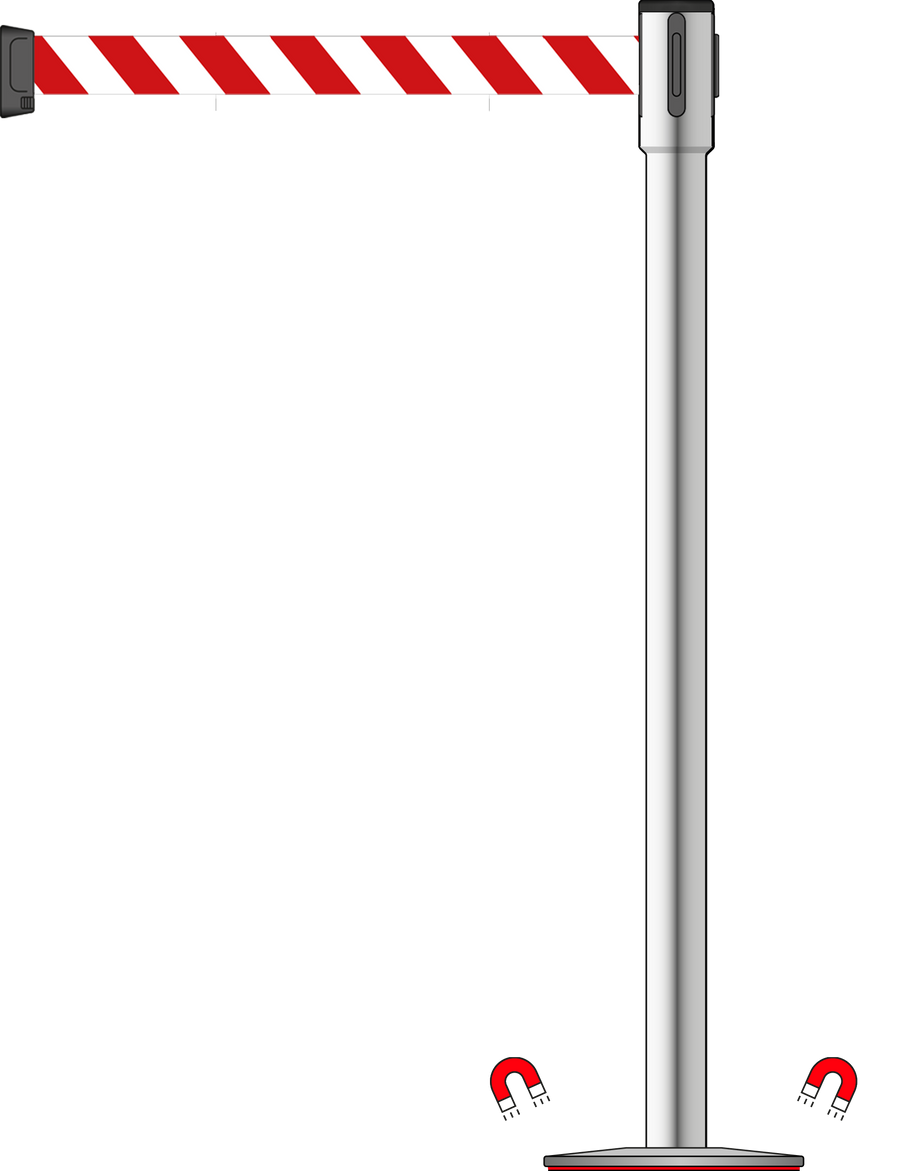 Slimline 50mm/2" Stainless Steel Post With 3.5m/11ft Webbing