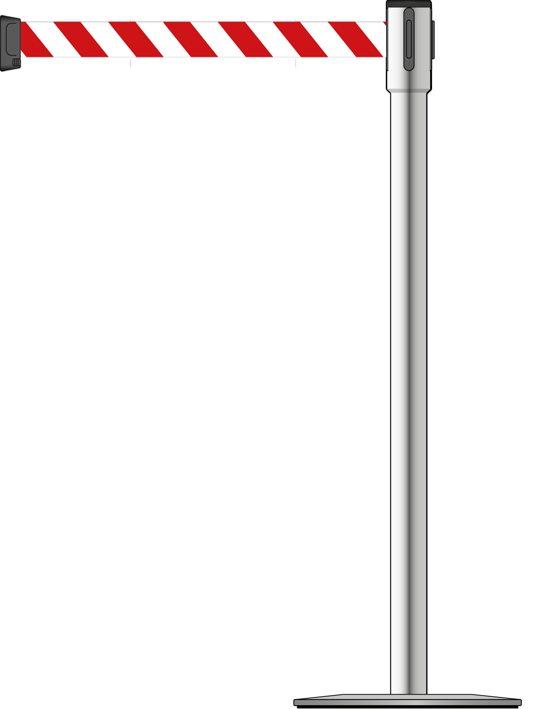 Slimline 50mm/2" Stainless Steel Post With 3.5m/11ft Webbing