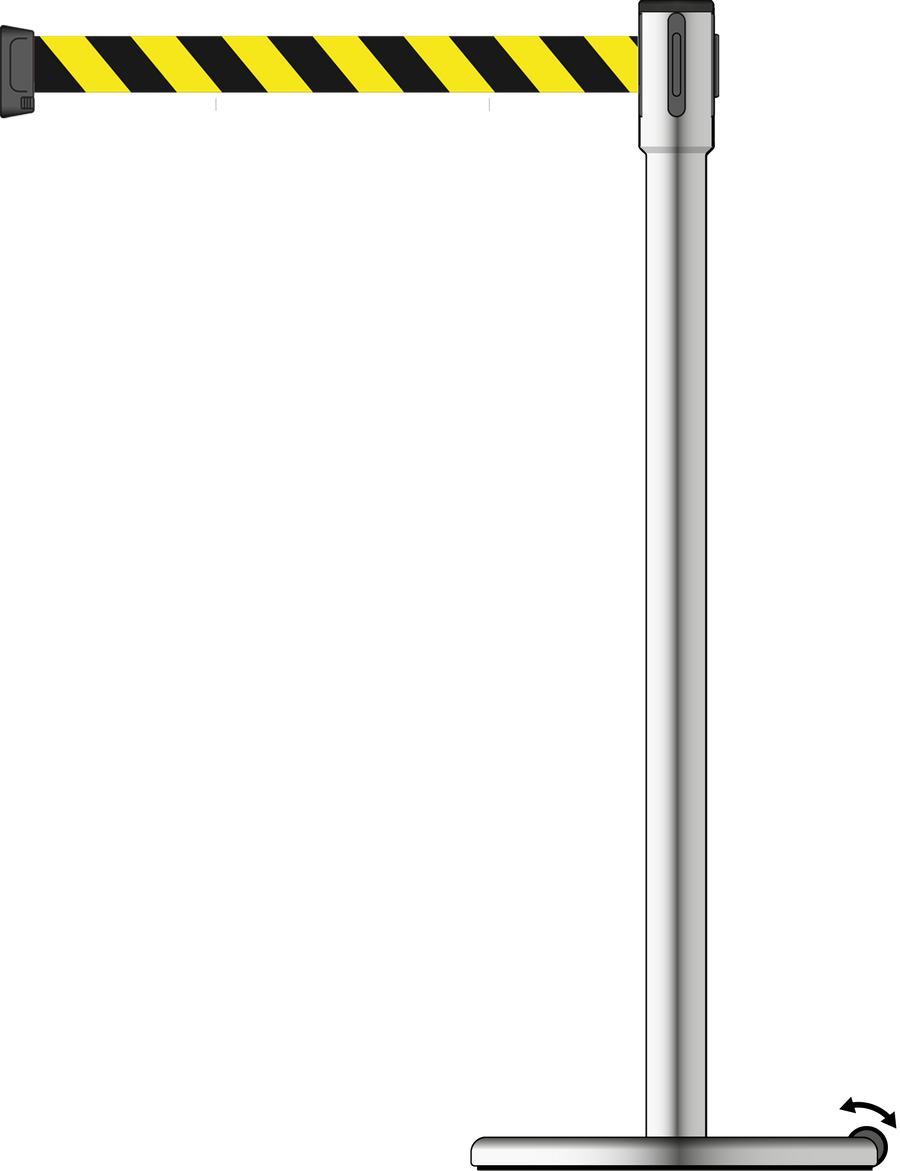 Slimline 50mm/2" Stainless Steel Post With 3.5m/11ft Webbing