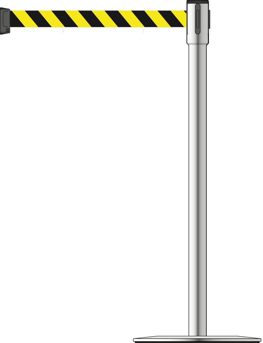 Slimline 50mm/2" Stainless Steel Post With 3.5m/11ft Webbing