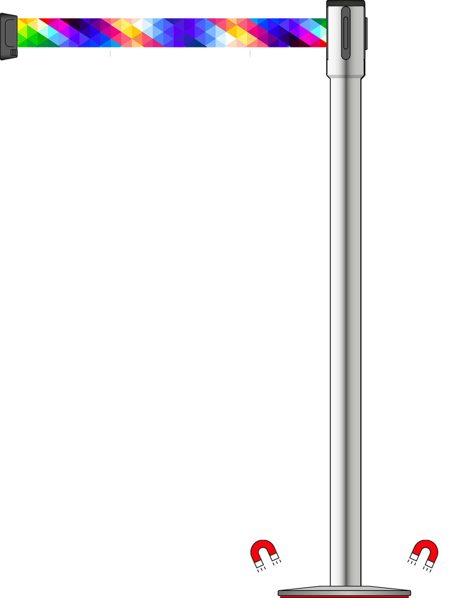 Slimline 50mm/2" Stainless Steel Post With 3.5m/11ft Webbing