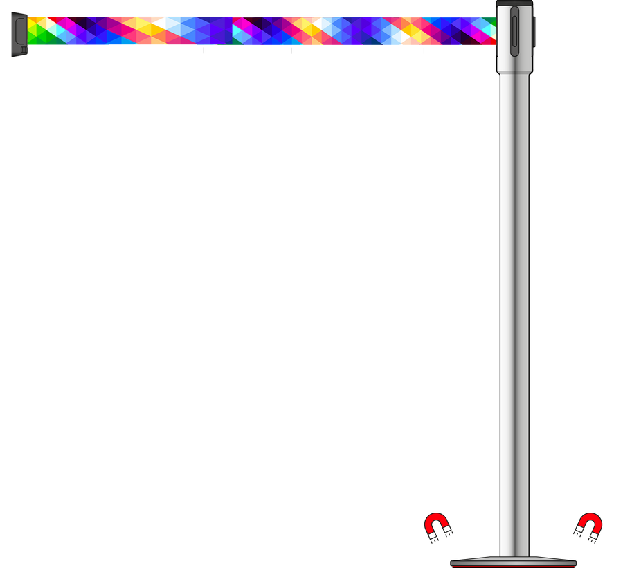 Slimline 50mm/2" Stainless Steel Post With 3.9m/13ft Webbing