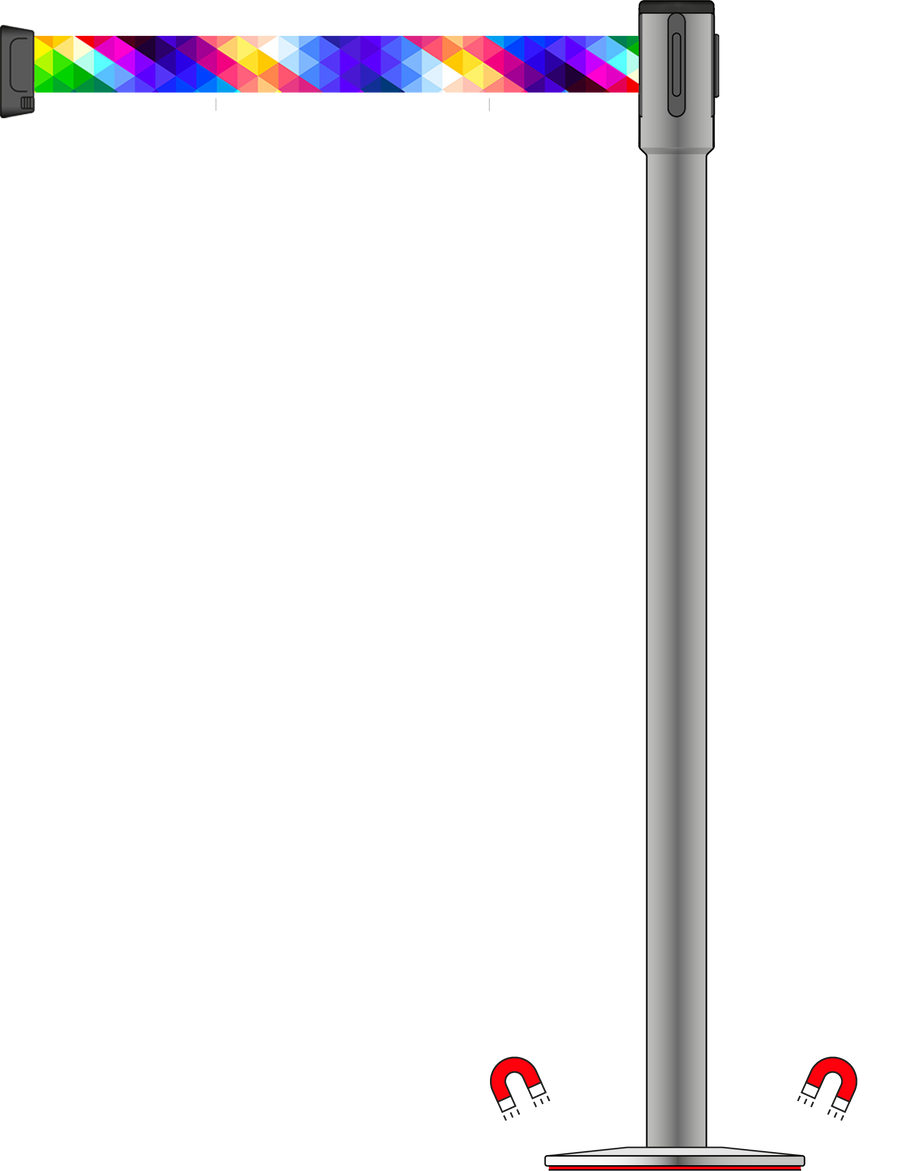 Slimline 50mm/2" Stainless Steel Post With 3.5m/11ft Webbing