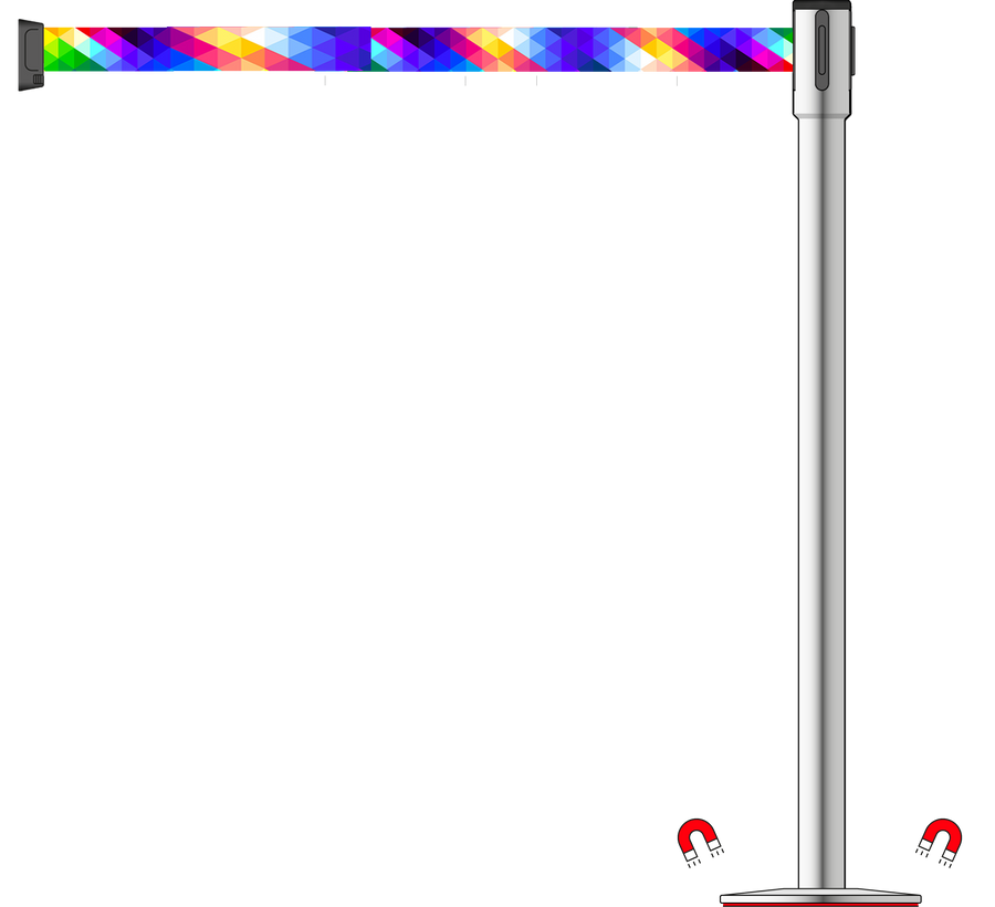 Slimline 50mm/2" Stainless Steel Post With 3.9m/13ft Webbing