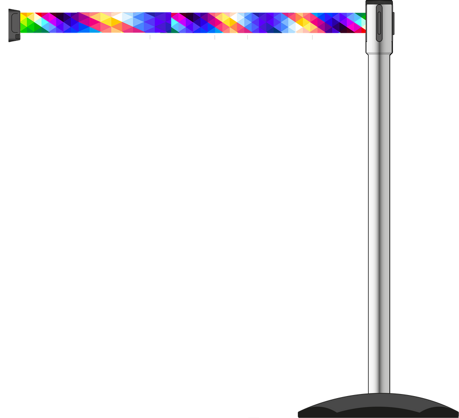 Slimline 50mm/2" Stainless Steel Post With 3.9m/13ft Webbing