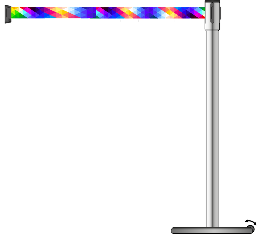 Slimline 50mm/2" Stainless Steel Post With 3.9m/13ft Webbing