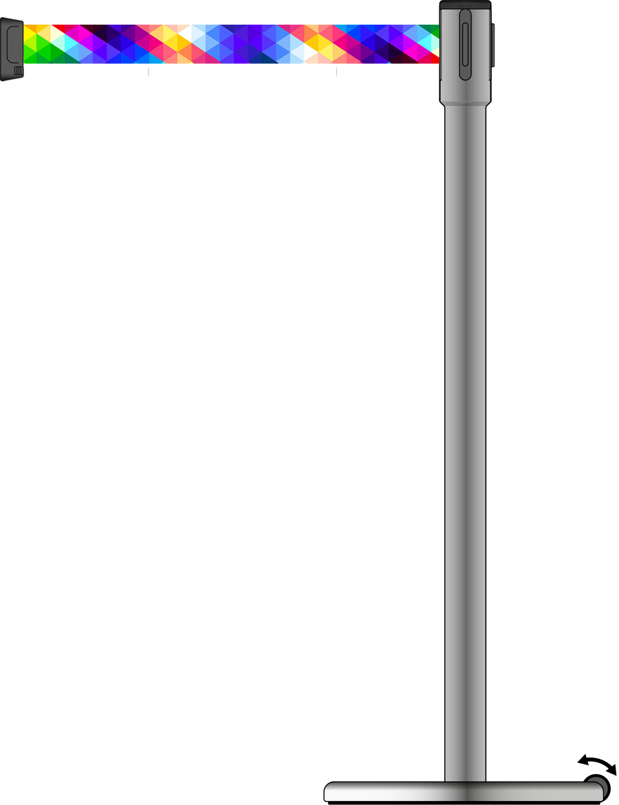 Slimline 50mm/2" Stainless Steel Post With 3.5m/11ft Webbing