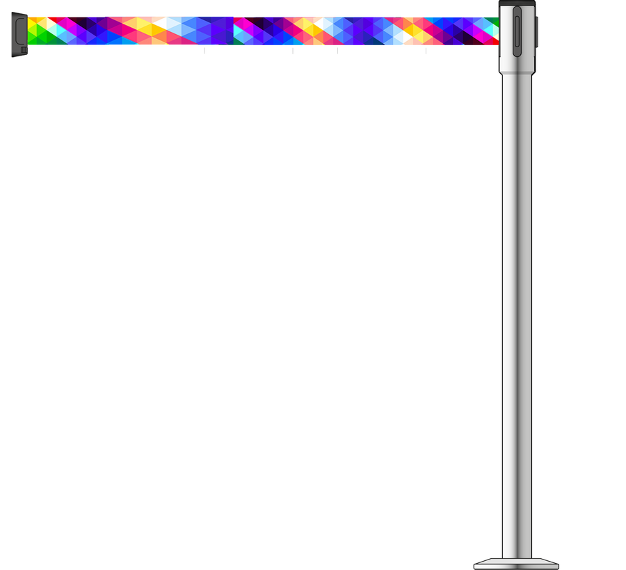 Slimline 50mm/2" Stainless Steel Post With 3.9m/13ft Webbing