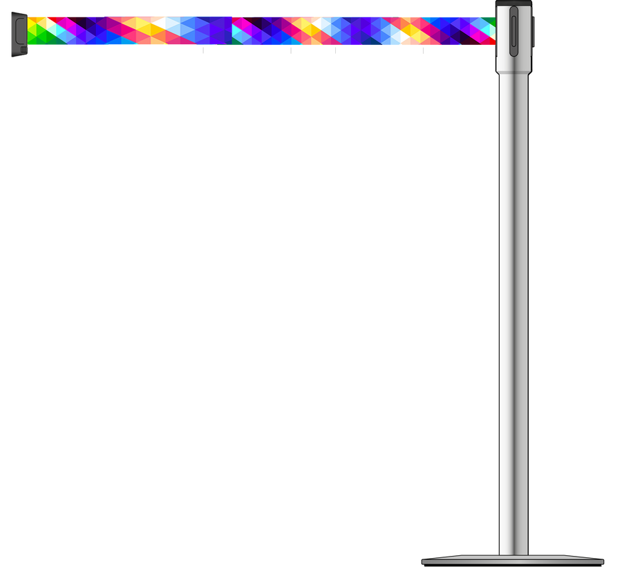 Slimline 50mm/2" Stainless Steel Post With 3.9m/13ft Webbing