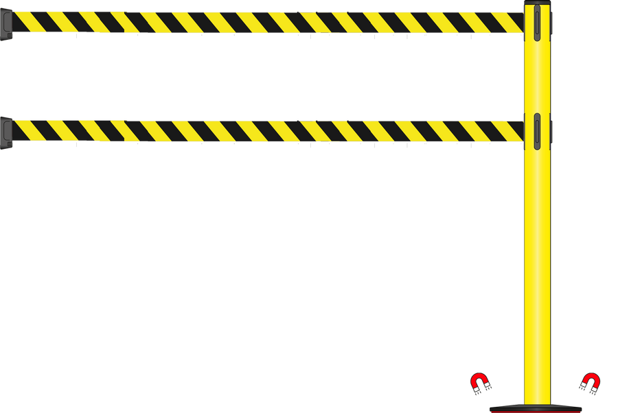 Standard 63mm/2.5" Powder Coated Barrier With Dual Line 3.5m/11ft Webbing