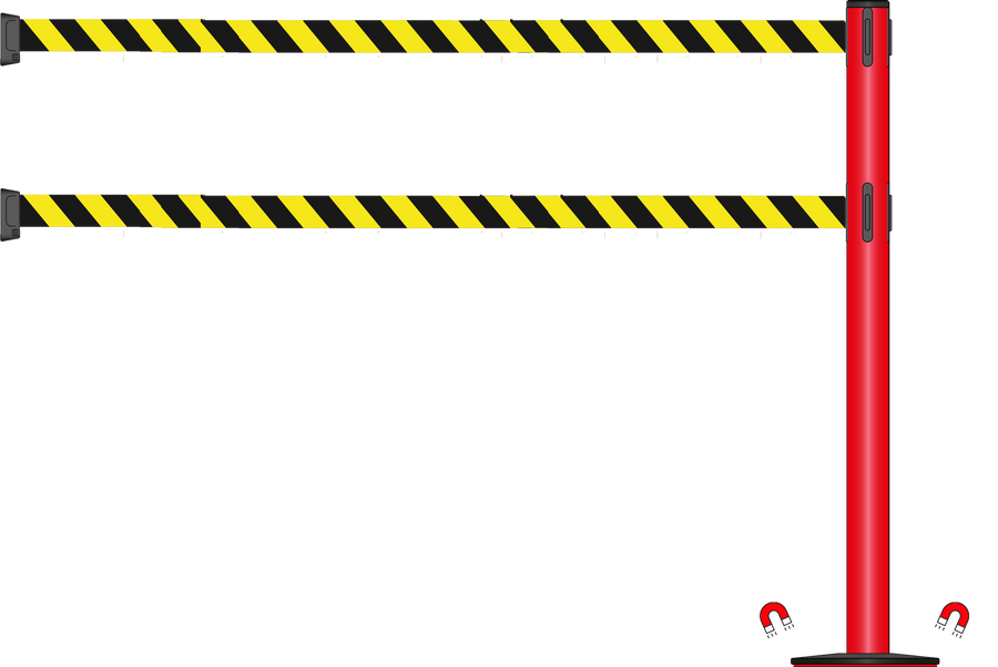 Standard 63mm/2.5" Powder Coated Barrier With Dual Line 3.5m/11ft Webbing