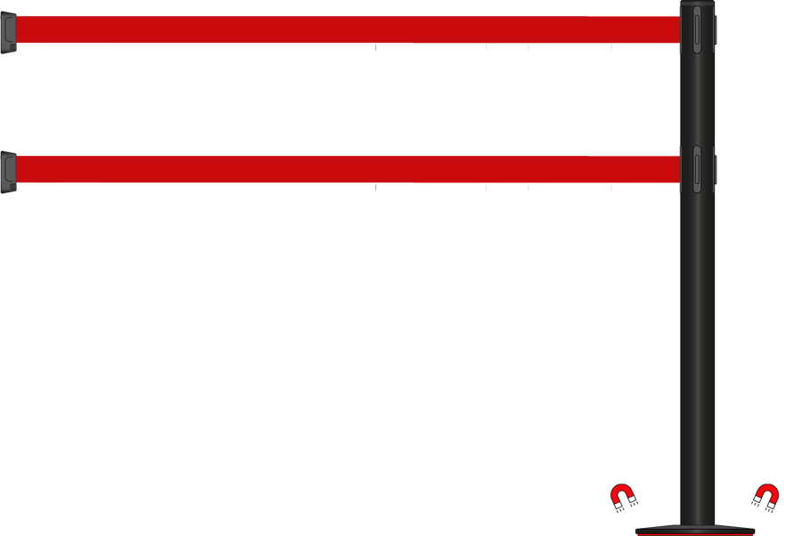 Standard 63mm/2.5" Powder Coated Barrier With Dual Line 3.5m/11ft Webbing