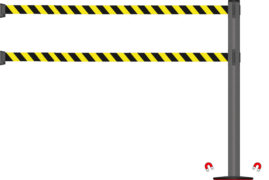 Standard 63mm/2.5" Powder Coated Barrier With Dual Line 3.5m/11ft Webbing