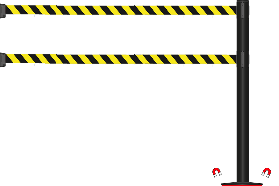 Standard 63mm/2.5" Powder Coated Barrier With Dual Line 3.5m/11ft Webbing