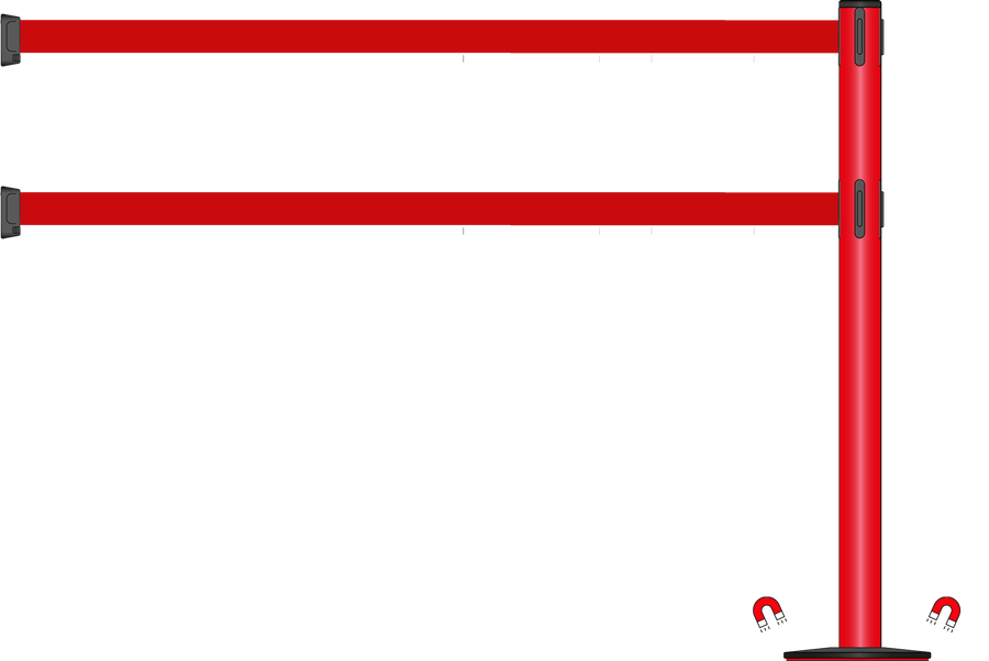 Standard 63mm/2.5" Powder Coated Barrier With Dual Line 3.5m/11ft Webbing