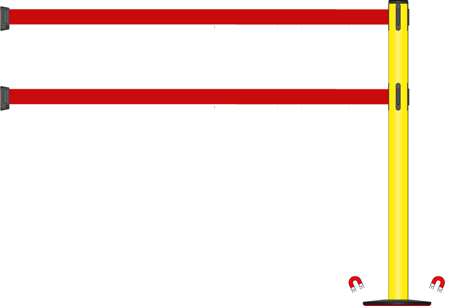 Standard 63mm/2.5" Powder Coated Barrier With Dual Line 3.5m/11ft Webbing