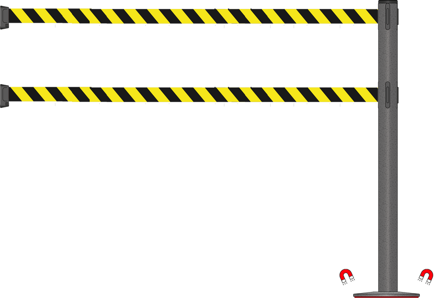 Standard 63mm/2.5" Powder Coated Barrier With Dual Line 3.5m/11ft Webbing